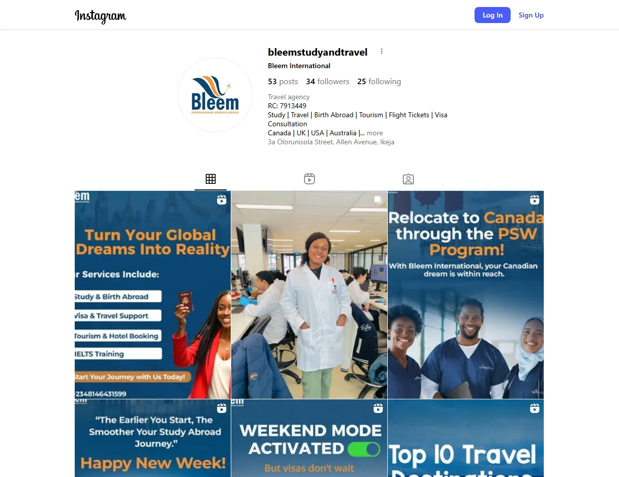 Bleem Intl IG Page