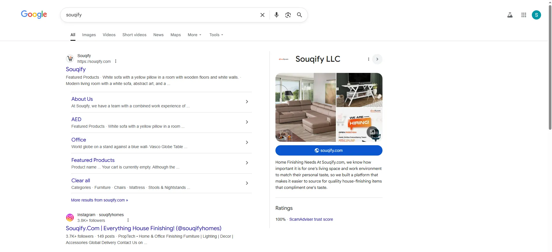 Souqify Google Page