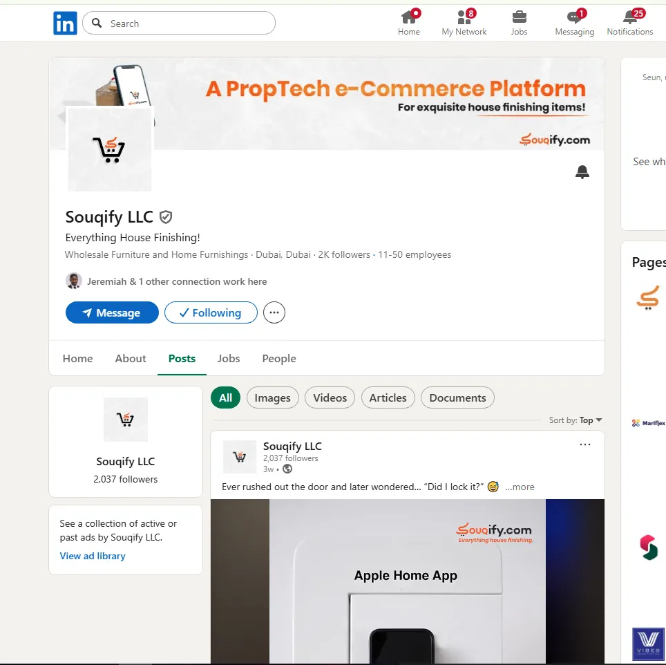 Souqifys LinkedIn Page